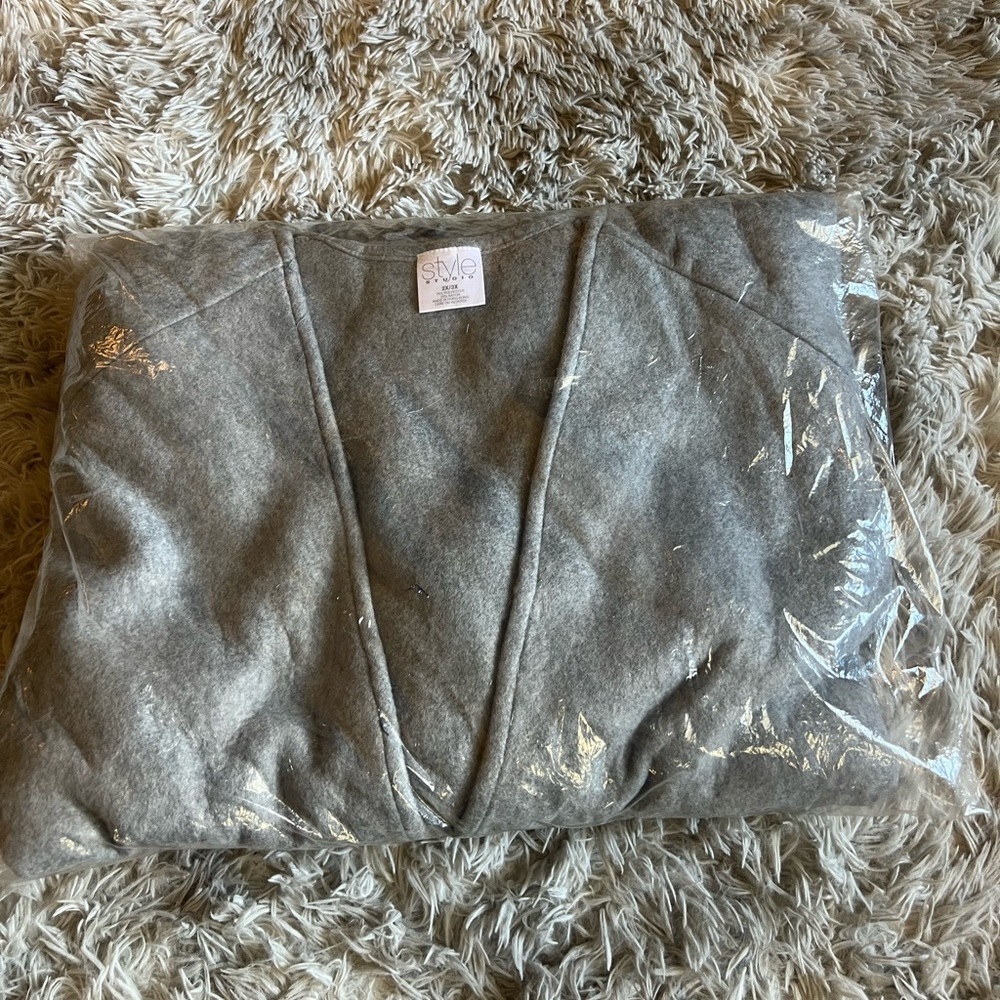 NWT Style Studio Grey Soft touch shawl jacket